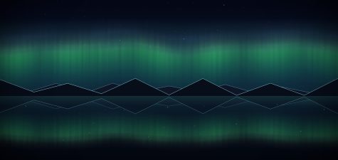 The Aurora Lake backdrop.