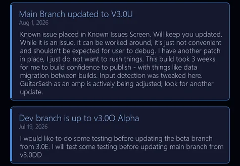 The news list, newest item open at the top, as it is served to the game.