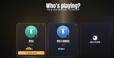 The profile roster with two profiles and the card for adding another.